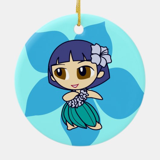 Aloha Honeys Hula Girl Ornaments Keramik Ornament (Hinten)
