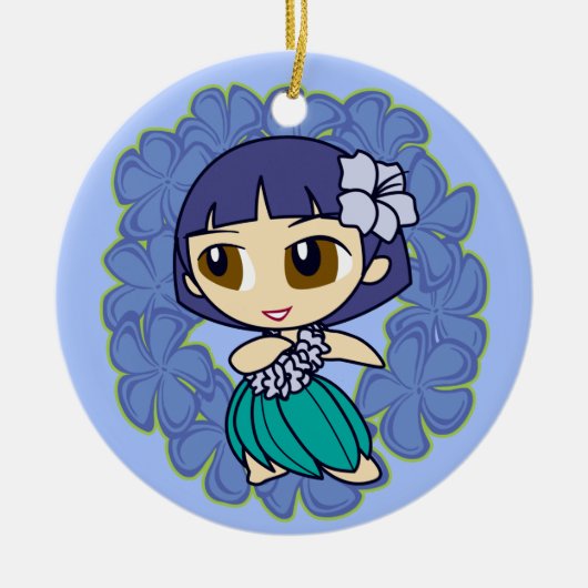 Aloha Honeys Hula Girl Ornaments Keramik Ornament (Vorne)