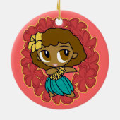 Aloha Honeys Hula Girl Ornaments Keramikornament (Hinten)