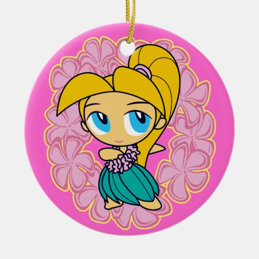Aloha Honeys Hula Girl Ornaments Keramikornament (Vorne)