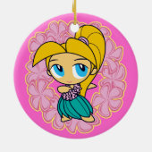 Aloha Honeys Hula Girl Ornaments Keramikornament (Hinten)