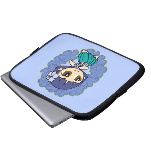 Aloha Honeys Hula Girl Plumeria Neoprene Laptopschutzhülle (Vorne Knopf)