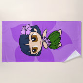 Aloha Honeys Lila Hula Girl Hawaiian Hibiskus Strandtuch (Vorderseite)