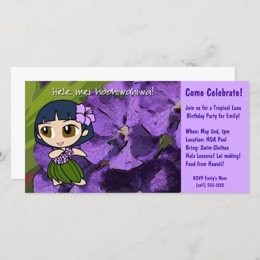 Aloha Honeys Luau Invite (Vorne/Hinten)