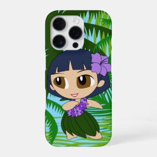 Aloha Honeys Palms Hawaiian Blue Hair Hula Mädchen iPhone 16 Pro Hülle