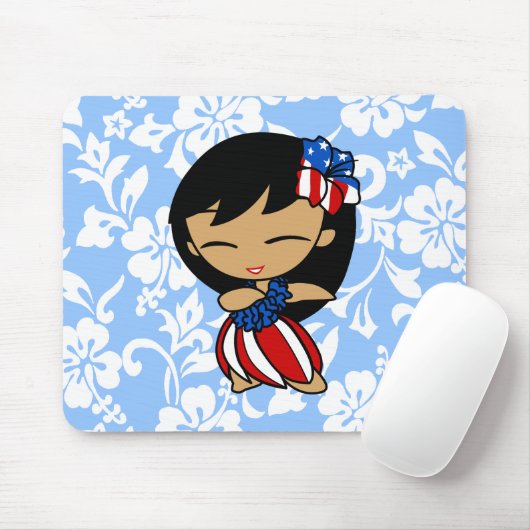 Aloha Honeys Patriotic Hula Girl Mousepads (Mit Mouse)