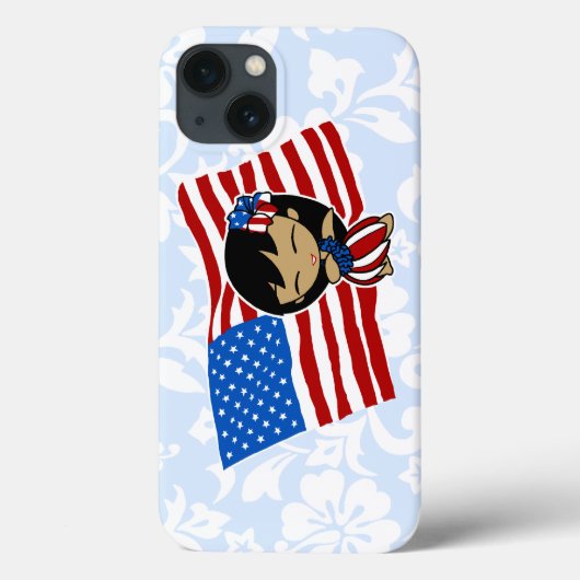Aloha Honeys USA Flag Hula Girl iPad Air Hüllen (Rückseite)