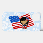 Aloha Honeys USA Flag Hula Girl iPad Air Hüllen (Rückseite (Horizontal))