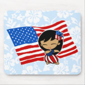 Aloha Honeys USA Flag Hula Girl Mousepads (Vorne)