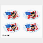 Aloha Honeys USA Flag Hula Girl Stickers (Blatt)
