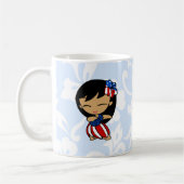 Aloha Honeys USA Flag Hula Girl Tasse (Links)
