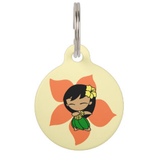 Aloha Honig hawaiischer Hula Mädchen-Hibiskus Tiernamensmarke