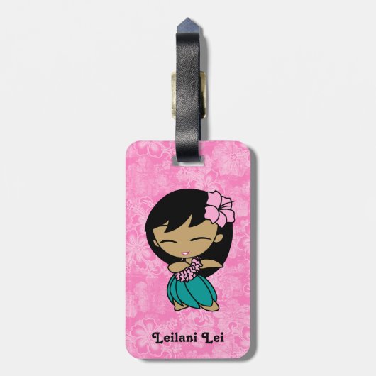 Aloha Honig Hula Mädchen-Hibiskus-Gepäck-Umbauten Gepäckanhänger (Rückseite vertikal)