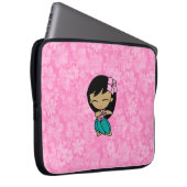 Aloha Honig Hula Mädchen-Hibiskus-Neopren Laptopschutzhülle (Vorne Rechts)