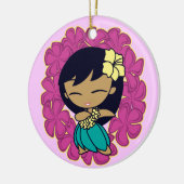 Aloha Honig Hula Mädchen-Verzierungen Keramik Ornament (Links)