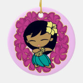 Aloha Honig Hula Mädchen-Verzierungen Keramik Ornament (Hinten)