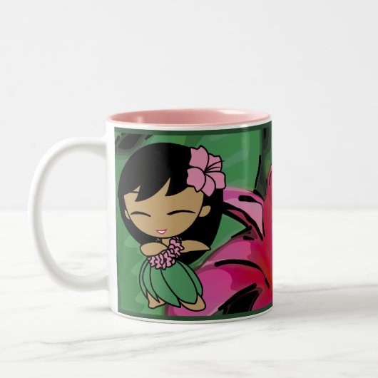 "Aloha Honig" Plumeria-Tasse Zweifarbige Tasse (Links)