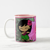 "Aloha Honig-" rosa Hibiskus-Tasse Zweifarbige Tasse (Links)