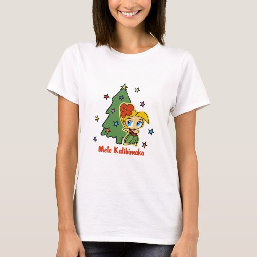 Aloha Honig-Weihnachtenblondes Hula Mädchen T-Shirt (Vorderseite)