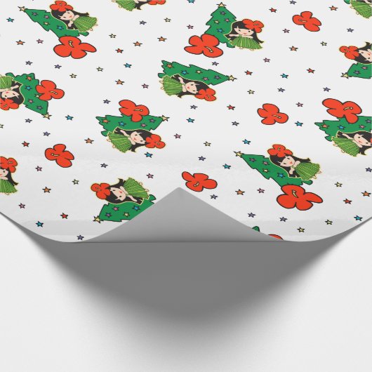 Aloha Honig-Weihnachtenhawaiisches Hula Mädchen Geschenkpapier (Ecke)