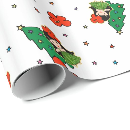 Aloha Honig-Weihnachtenhawaiisches Hula Mädchen Geschenkpapier (Rolleneckpunkt)
