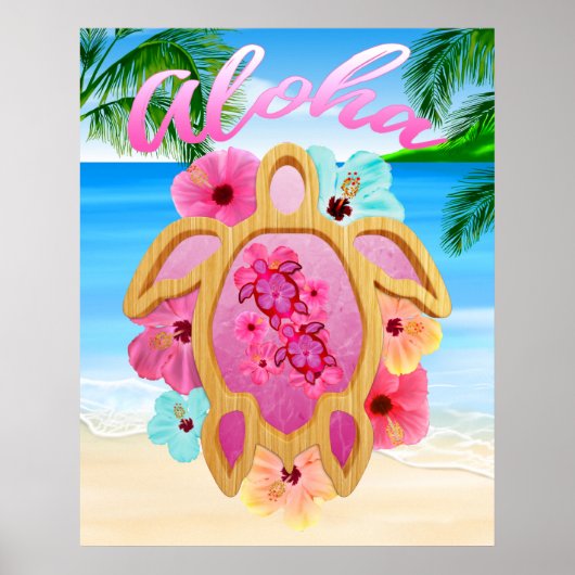 Aloha Honu Sea Turtle 3 Poster (Vorne)
