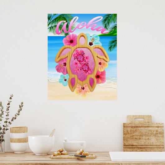 Aloha Honu Sea Turtle 3 Poster (Küche)