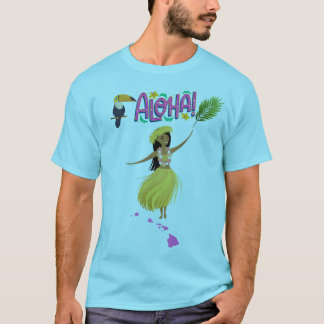 Aloha Hula Dancer mit Tropical Toucan T-Shirt