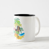 Aloha Hula Girl Coffee Cup Zweifarbige Tasse (VorderseiteRechts)