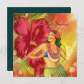 Aloha Hula Girl hawaii Beach Brautparty Einladung (Vorne/Hinten)