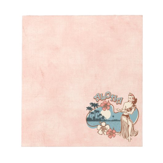 Aloha Hula Girl Notepad Notizblock (Vorderseite)