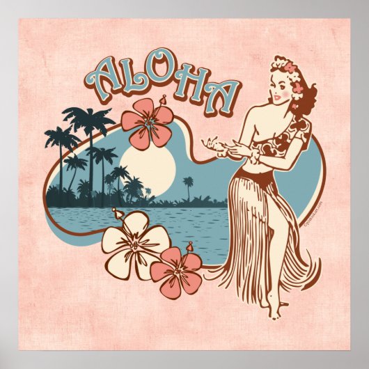 Aloha Hula Girl Print Poster (Vorne)