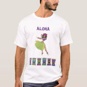 "Aloha" Hula girl und Tiki T-Shirt (Vorderseite)