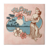 Aloha Hula Mädchen-Fliese Fliese (Vorderseite)