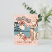 Aloha Hula Mädchen Geschlechtskrankheits-Postkarte Ankündigungspostkarte (Stehend Vorderseite)