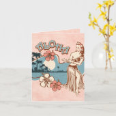 Aloha Hula Mädchen Karte (Gelbe Blume)