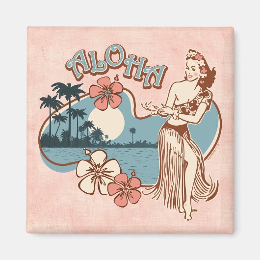 Aloha Hula Mädchen Magnet (Vorne)