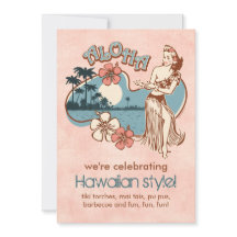 Aloha Hula Mädchen Party Einladung