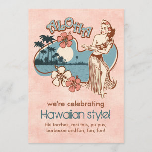 Aloha Hula Mädchen Party Einladung