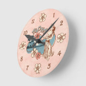 Aloha Hula Mädchen Runde Wanduhr (Winkel)