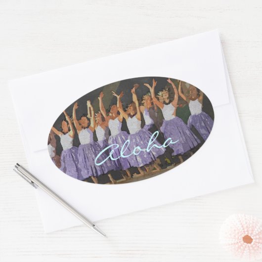 Aloha Hula Ovaler Aufkleber (Umschlag)