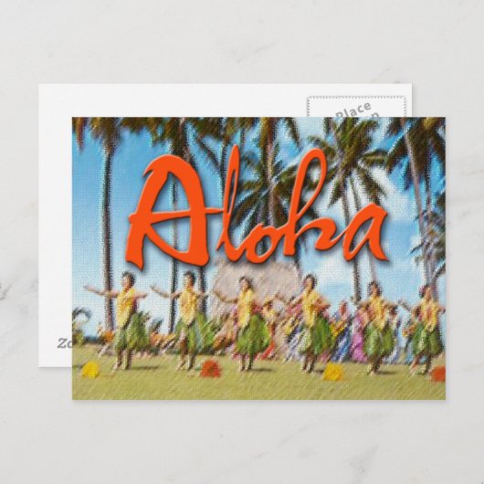 Aloha Hula Postkarte (Vorne/Hinten)