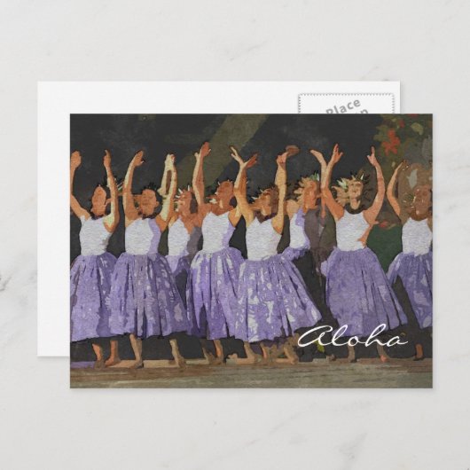 Aloha Hula Postkarte (Vorne/Hinten)
