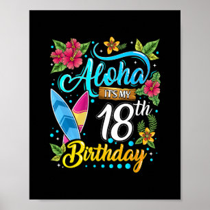 Aloha Ich habe meinen 18. Geburtstag Surfen Hawaii Poster