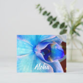Aloha in Blau Postkarte (Stehend Vorderseite)