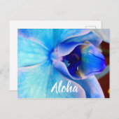 Aloha in Blau Postkarte (Vorne/Hinten)
