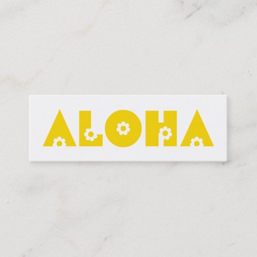 Aloha in gelben Blumen Mini Visitenkarte (Vorderseite)