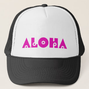 Aloha in rosa Blumen Truckerkappe