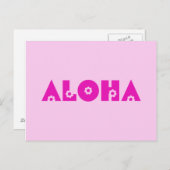 Aloha in Rosa Postkarte (Vorne/Hinten)