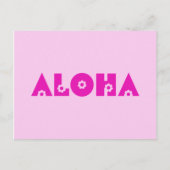 Aloha in Rosa Postkarte (Vorderseite)